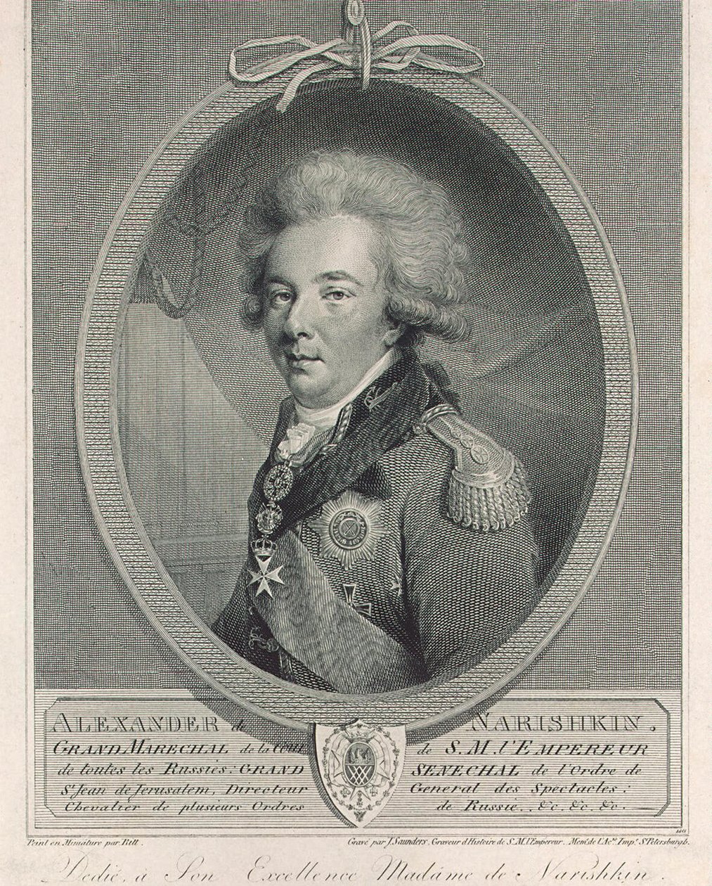Portrét hraběte Alexandra Lvoviče Naryškina 1760-1826, 1801 od Joseph Saunders