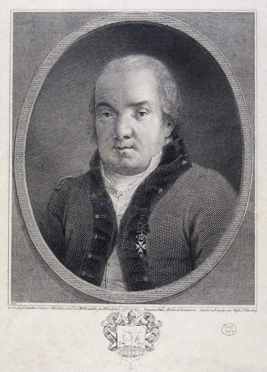 Portrét architekta Giacoma Quarenghiho 1744-1817, konec 18. století. od Joseph Saunders