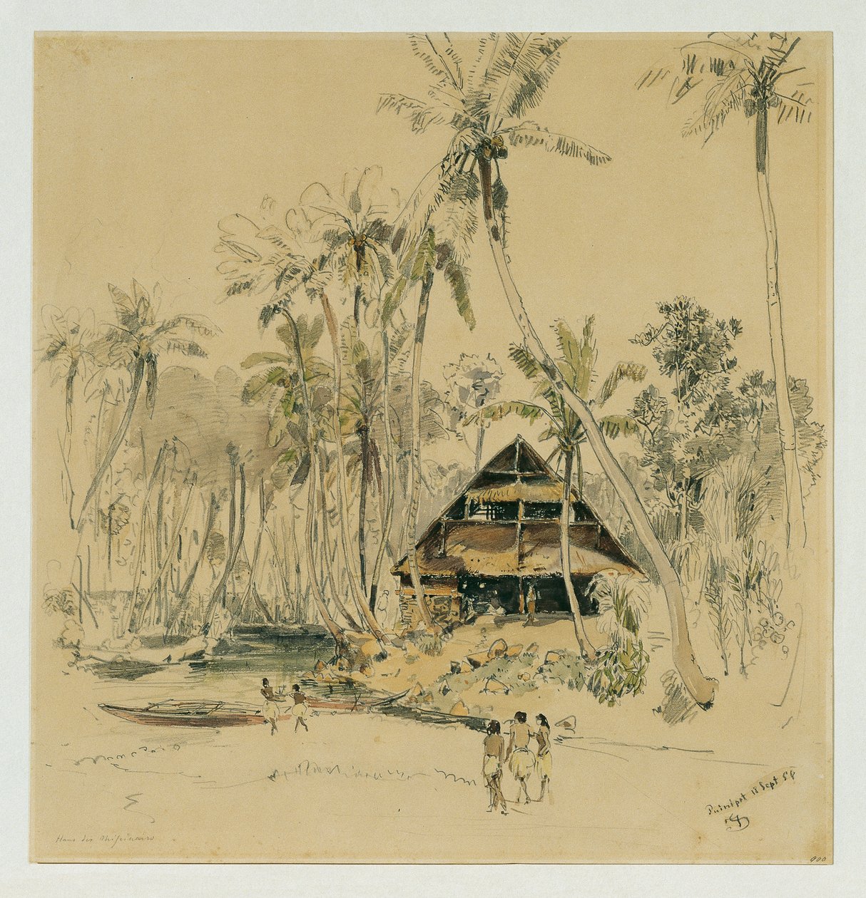 Misionářův dům na ostrově Puinipet (Ponape), Caroline Islands od Joseph Selleny