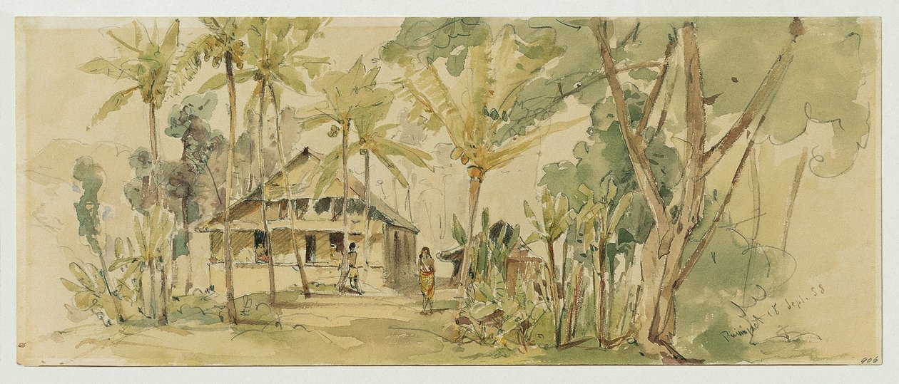 Dům náčelníka Roankiddi na ostrově Puinipet (Ponape), Caroline Islands od Joseph Selleny