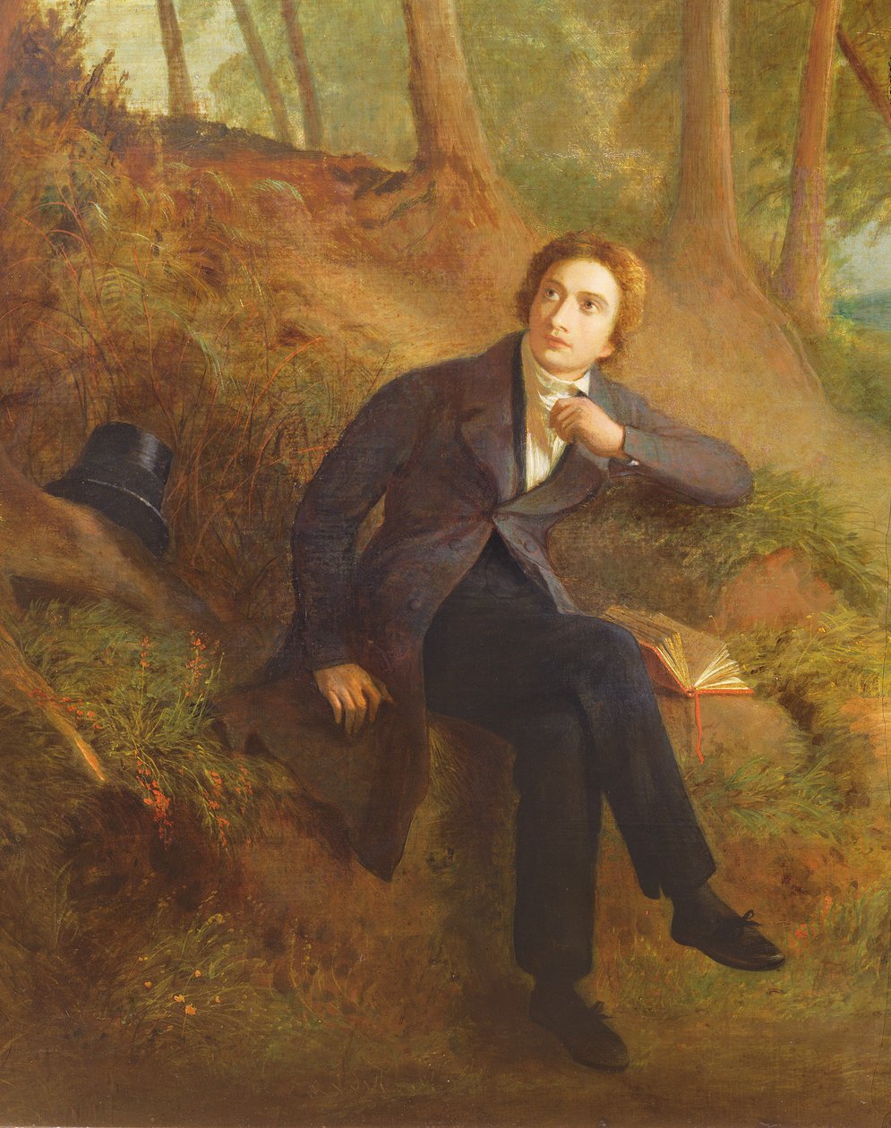 Detail Keatse Listening to the Nightingale on Hampstead Heath, 1845 olej na plátně viz také 145174 od Joseph Severn