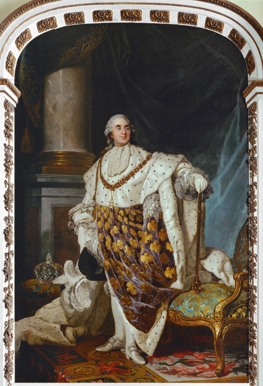 Ludvík XVI. v korunovačním rouchu (malba na plátně) od Joseph Siffred Duplessis