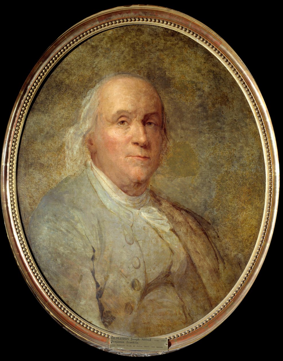 Portrét Benjamina Franklina (1706-1790) (olej na plátně) od Joseph Siffred Duplessis