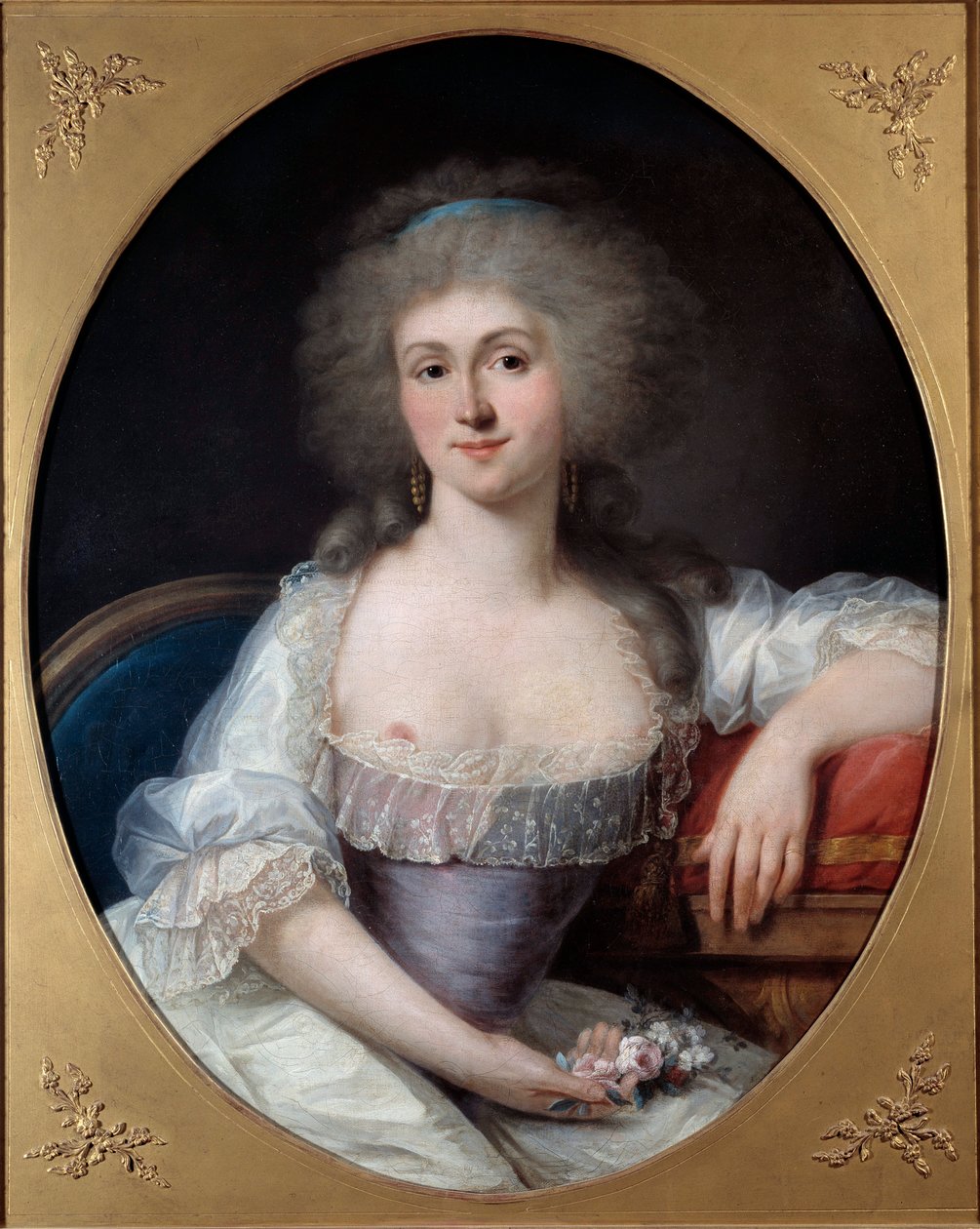 Portrét Marie Therese Louise de Savoie Carignan, princezny de Lamballe (1749-1792) Obraz Josepha Siffreda Duplessise (1725-1802) (Joseph-Siffred, Joseph Siffrede, Joseph-Siffrede, Joseph Siffrein, Joseph-Siffrein) Metz musee 18. století Výtvarné umění od Joseph Siffred Duplessis