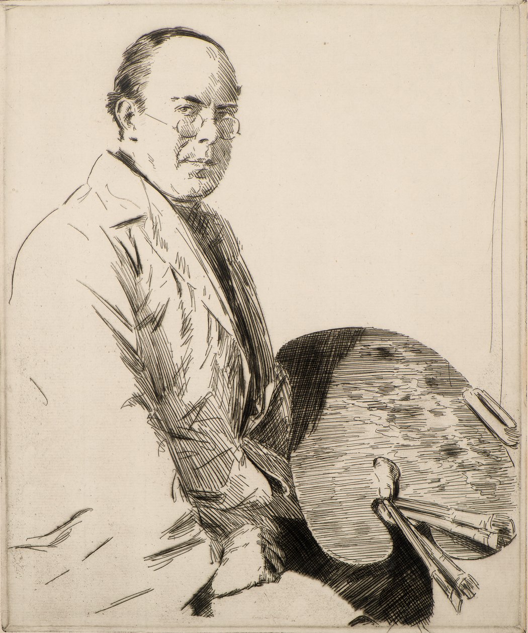 Autoportrét, 20. století (lept) od Joseph Simpson