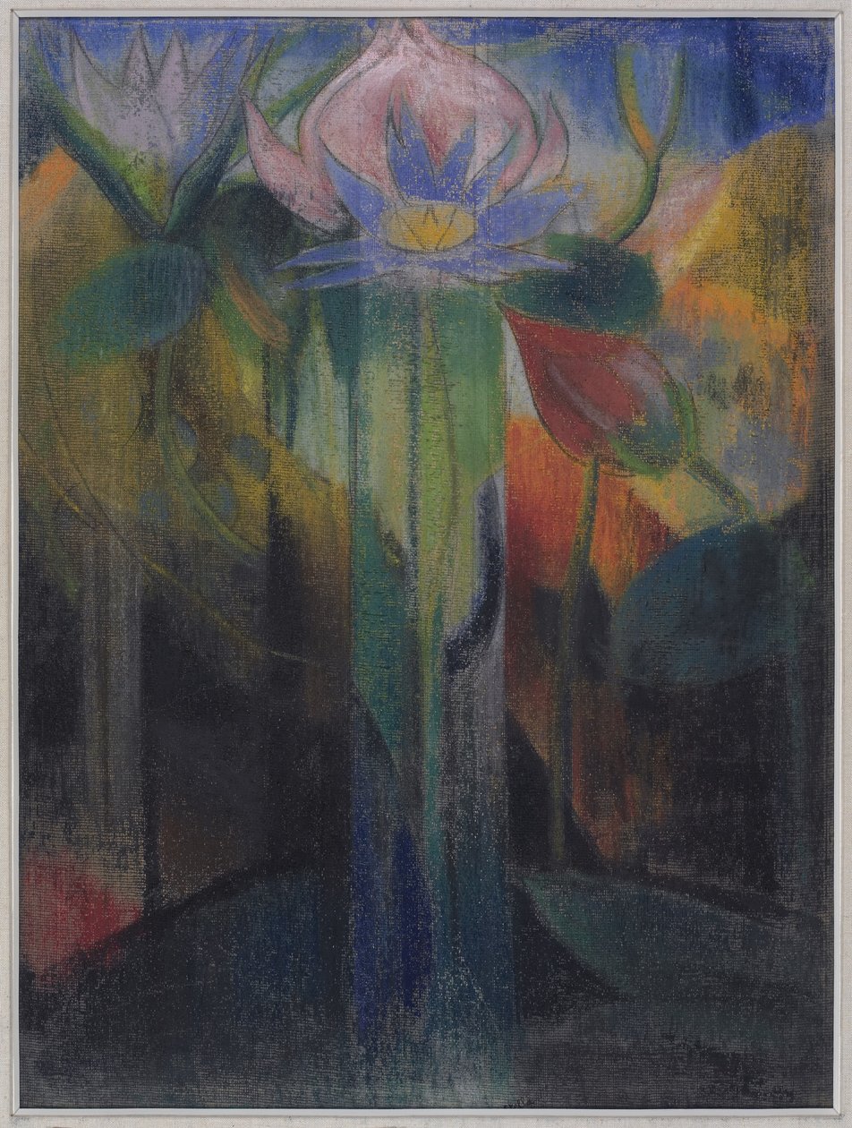 Listí džungle, cca 1918-9 (pastel na papíře potaženém gázou) od Joseph Stella