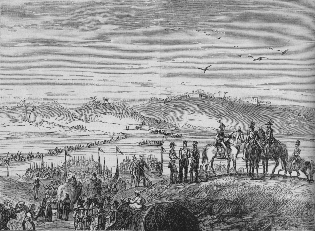 Britská armáda překračuje Sutlej, c1880 od Joseph Swain