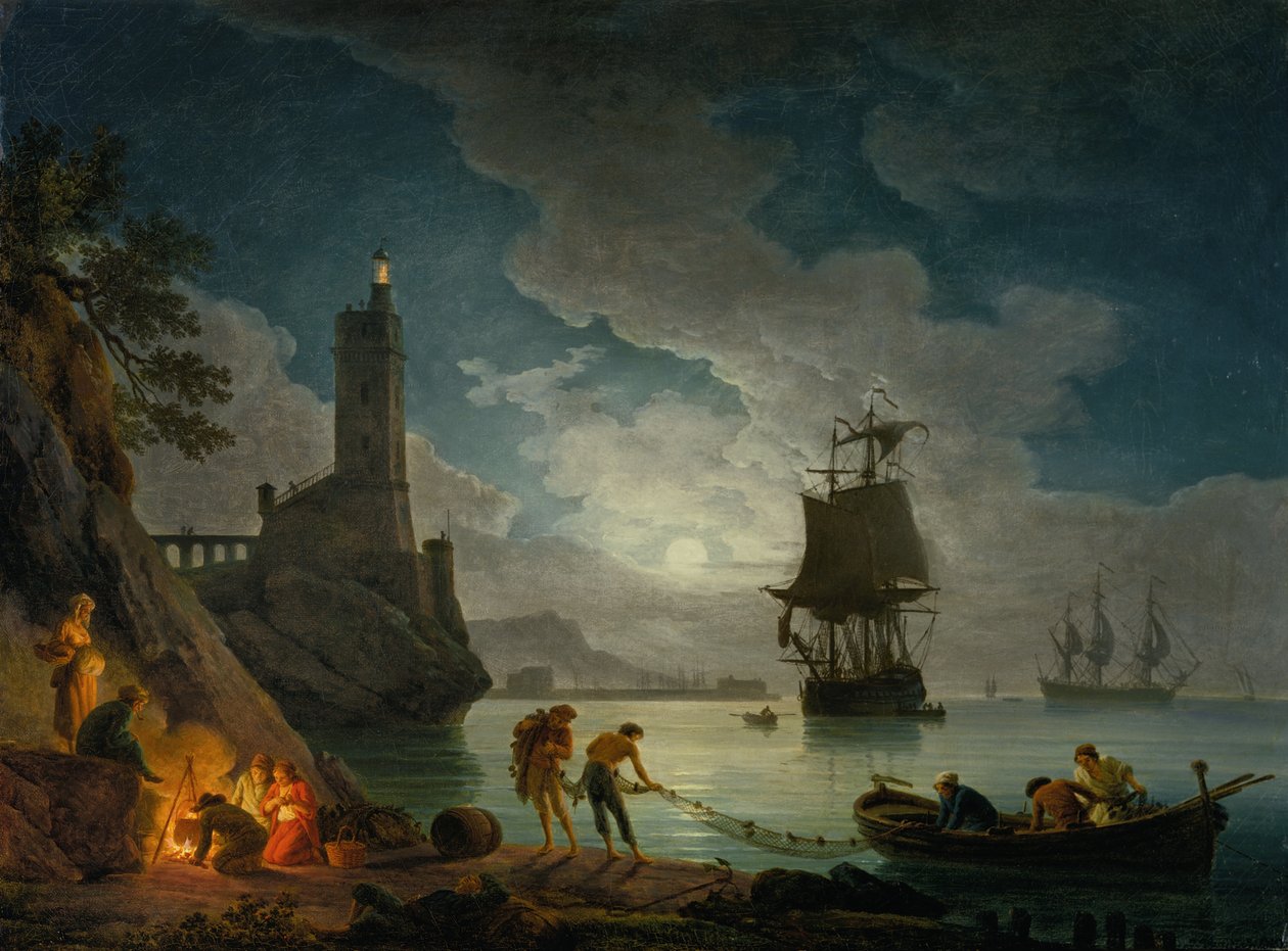 Přístav v měsíčním světle od Claude Joseph Vernet