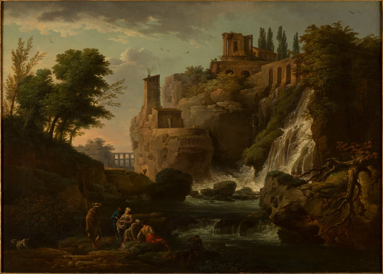 Francouzsky: Les Cascatelles de Tivoli Tivoli Landscape od Joseph Vernet