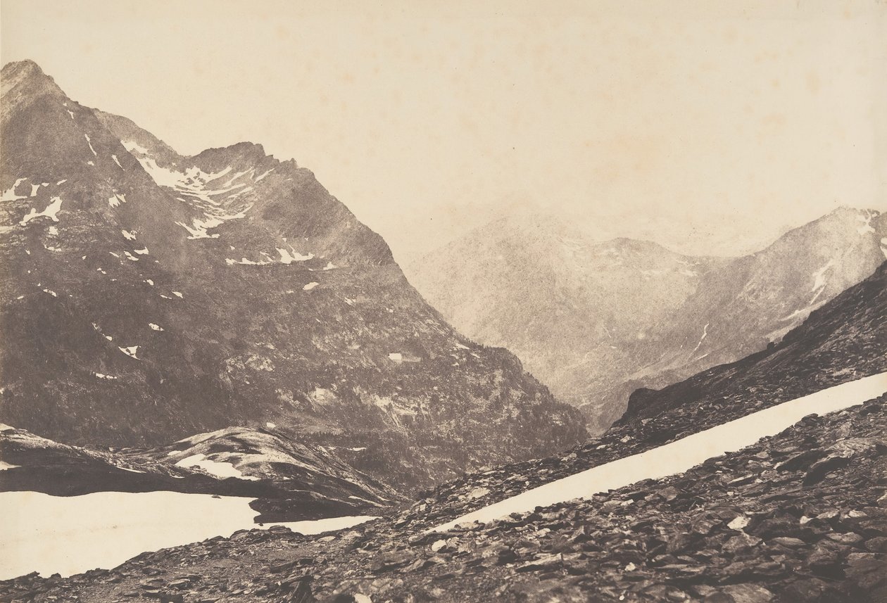 Pohled na část Maladetta a hory z vrcholu přístavu Vénasque, 1853. od Joseph Vigier