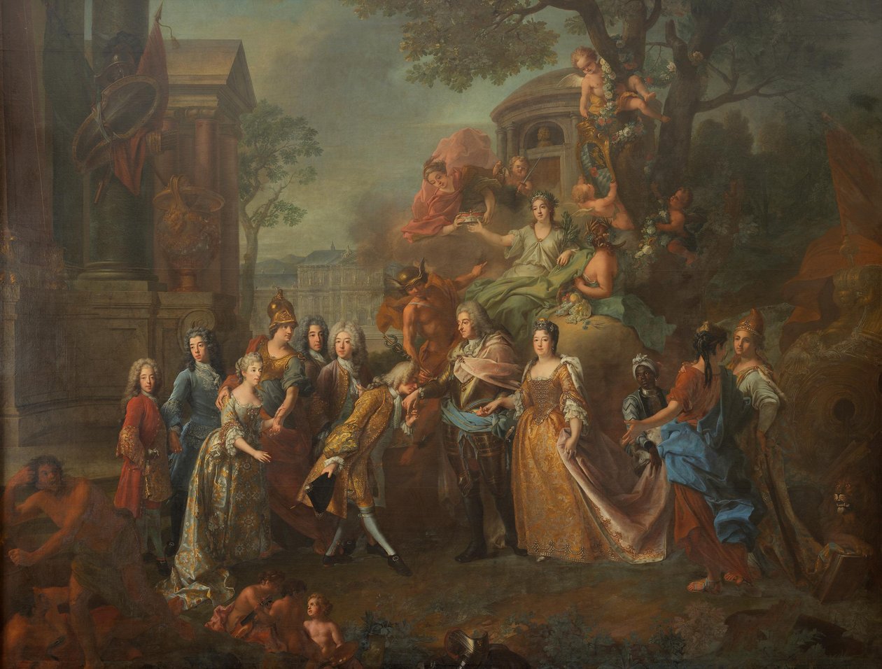 Alegorie znovushledání kurfiřta Maxe Emanuela s jeho rodinou od Joseph Vivien