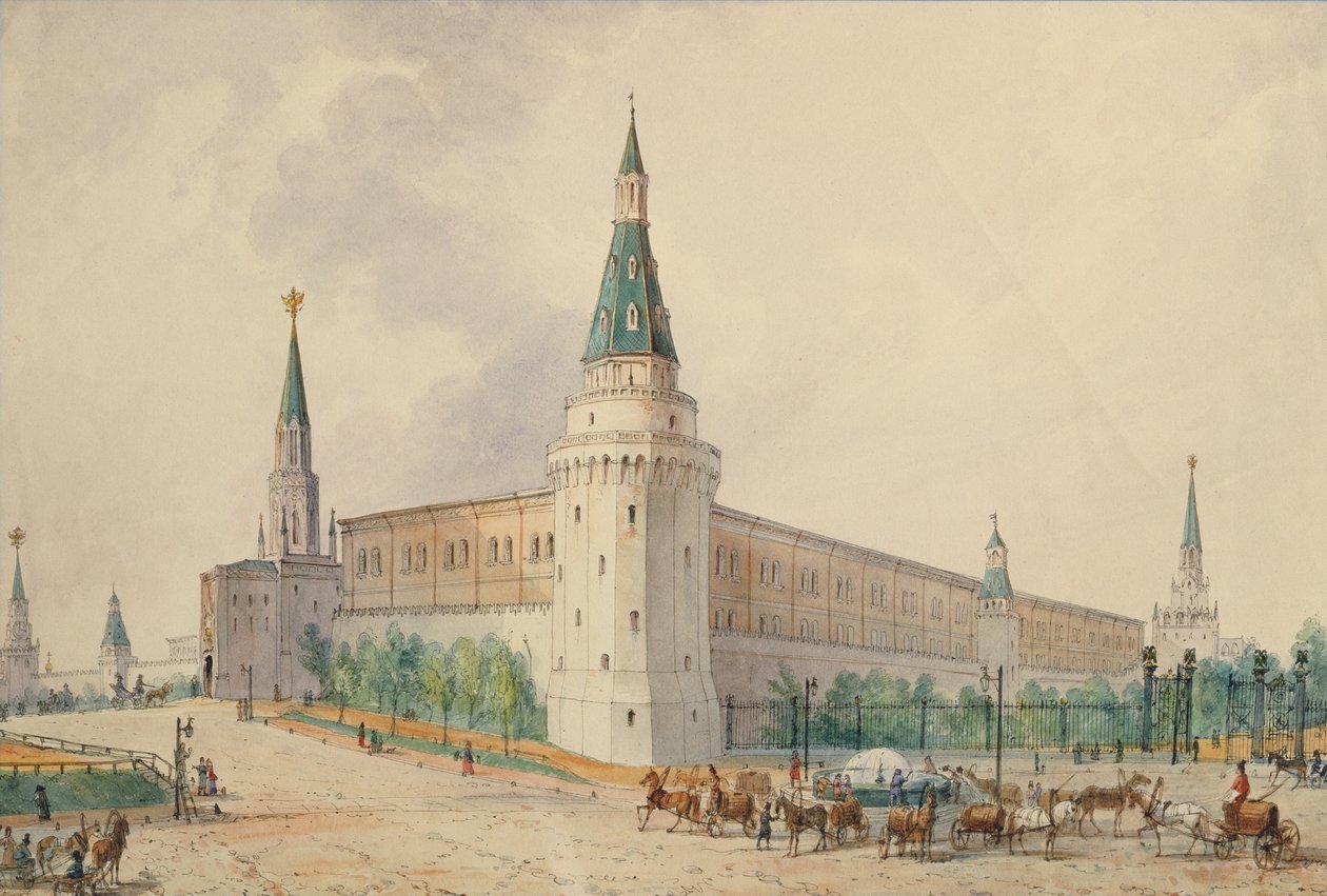Náměstí vzkříšení a Alexandrova zahrada v Moskvě od Joseph Vivien