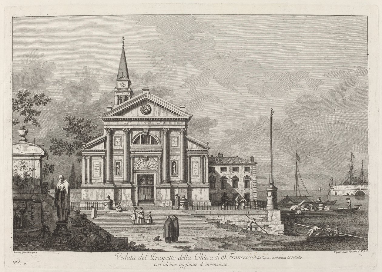 Pohled na prospekt kostela S. Francesco od Joseph Wagner after Canaletto