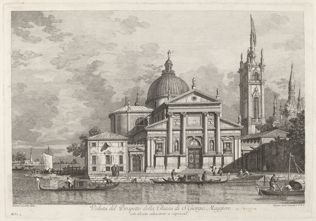 Pohled na prospekt kostela S. Giorgio Maggiore od Joseph Wagner after Canaletto