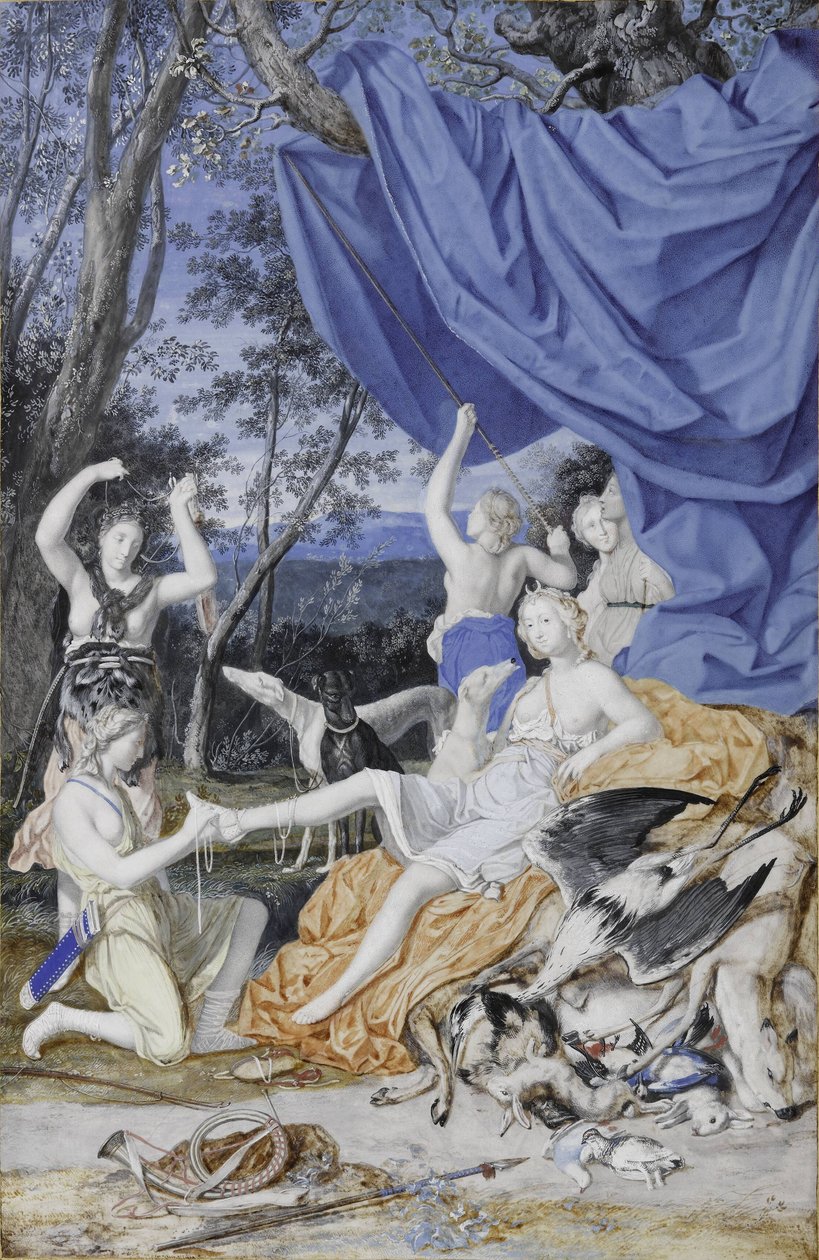 Francouzsky: Marie Terezie Rakouská jako Diana od Joseph Werner the Younger