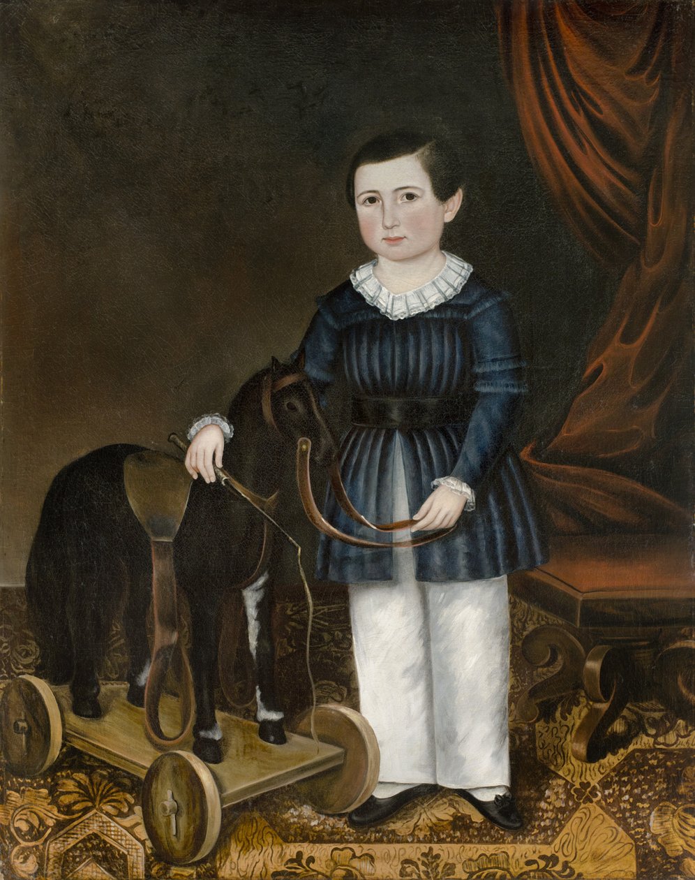 Chlapec s hračkou koně, c.1845 od Joseph Whiting Stock