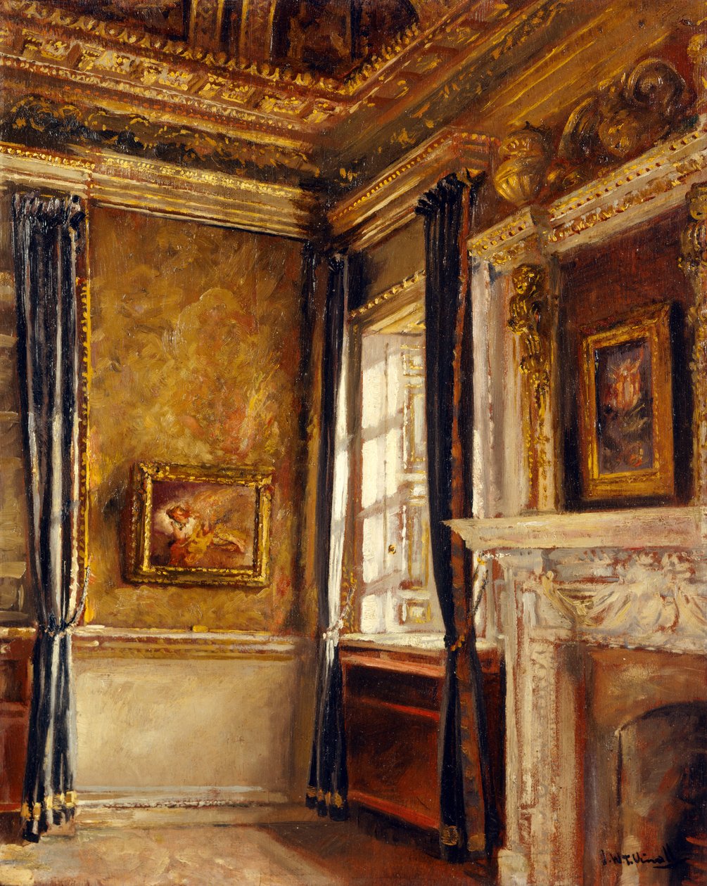 Blue Velvet Room - Corner of Dreams, Chiswick House (olej na plátně) od Joseph Williams Topham Vinall