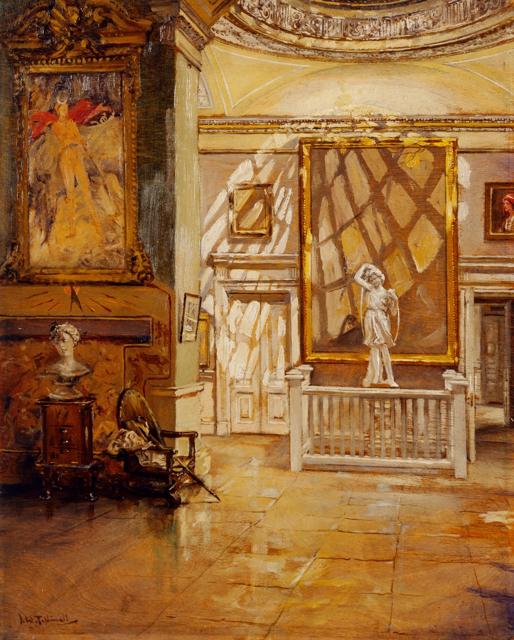 Severní předsíň z pokoje Green Velvet, Chiswick House (olej na plátně) od Joseph Williams Topham Vinall