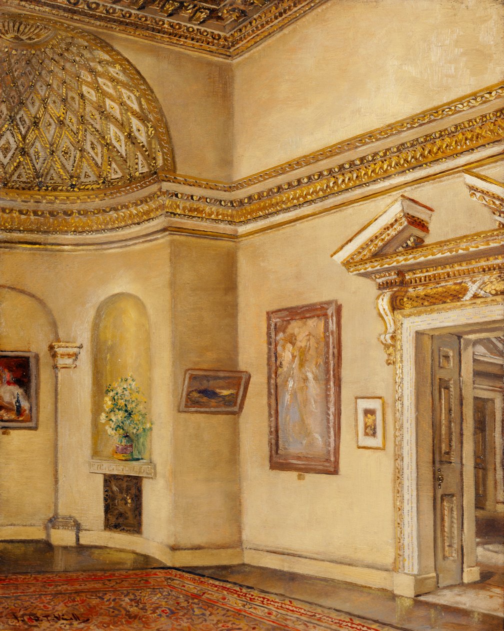 Severovýchodní roh galerie, Chiswick House (olej na plátně) od Joseph Williams Topham Vinall