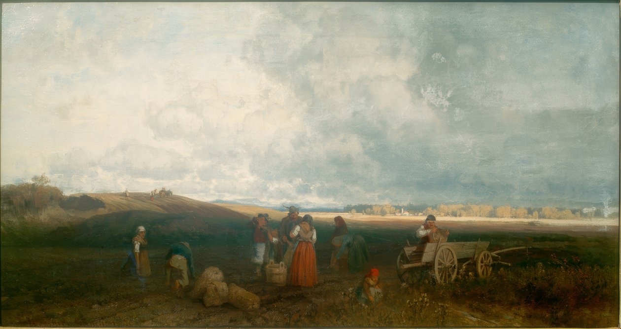 Sklizeň brambor v Chiemgau od Joseph Wopfner