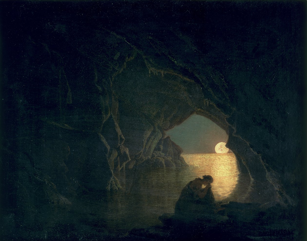 Jeskyně s postavou Julie, 1780 od Joseph Wright of Derby