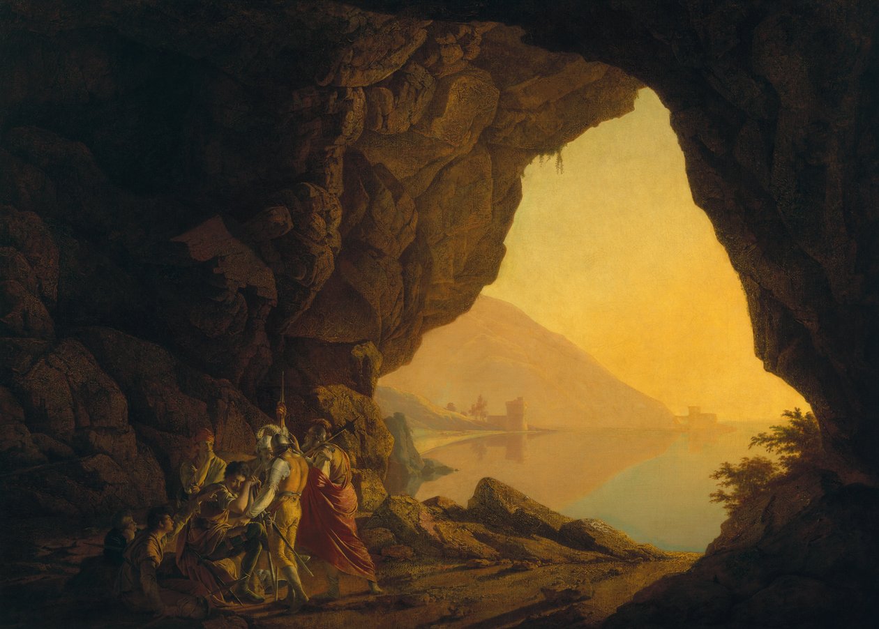 Jeskyně v Neapolském království, s Bandittim, exh. 1778 od Joseph Wright of Derby