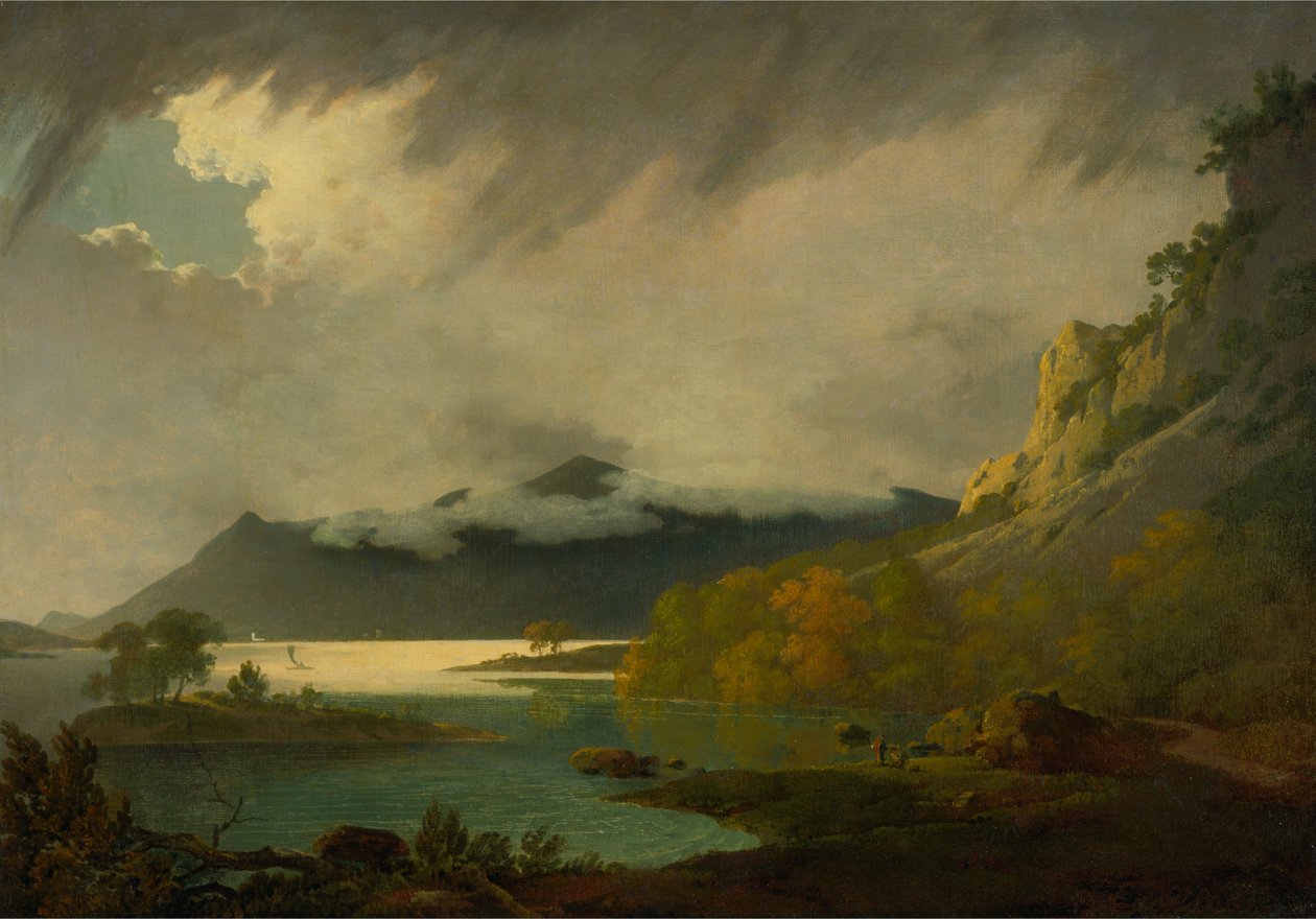 Derwent Water se Skiddawem v dálce od Joseph Wright of Derby