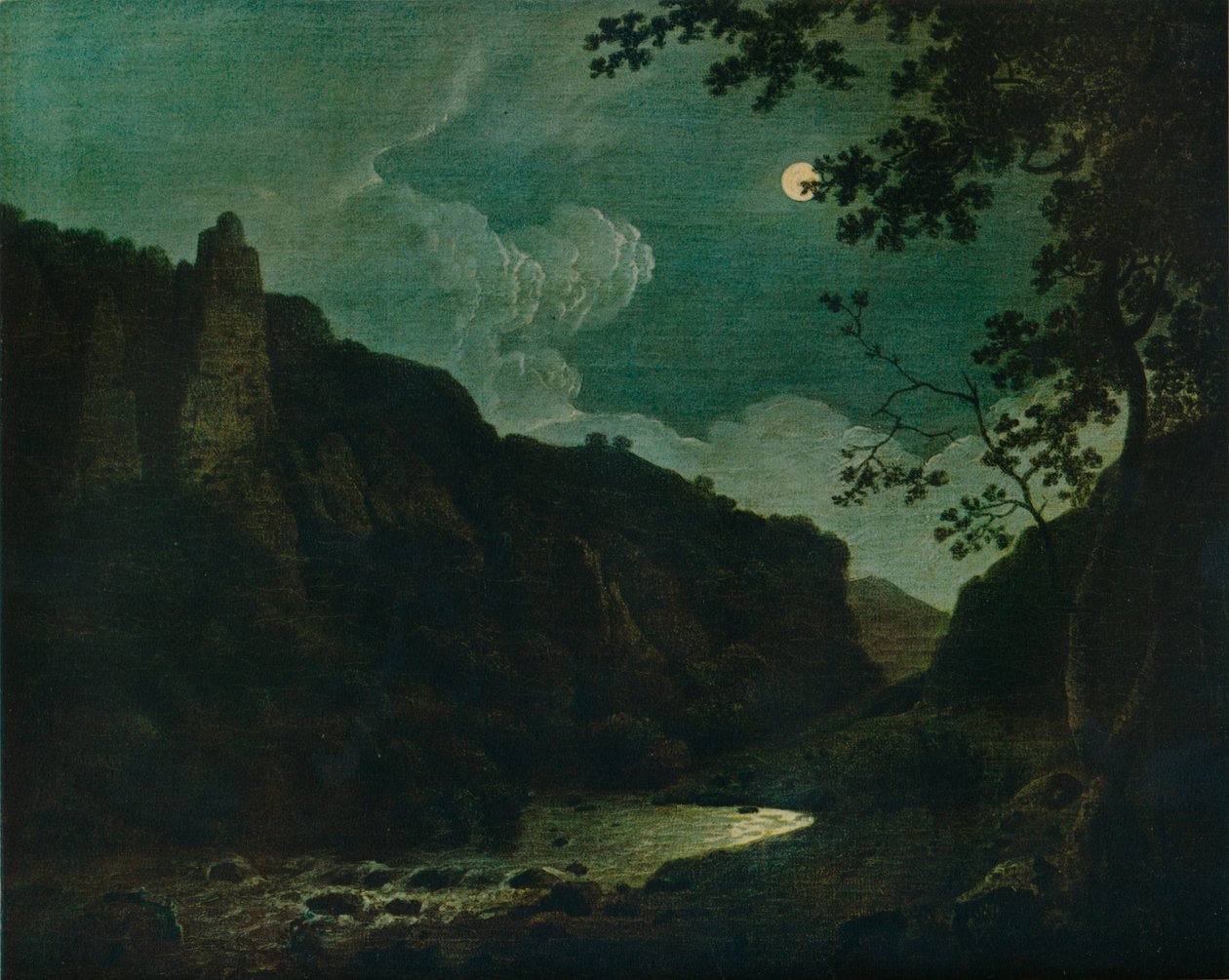 Dovedale by Moonlight, 1784 od Joseph Wright of Derby
