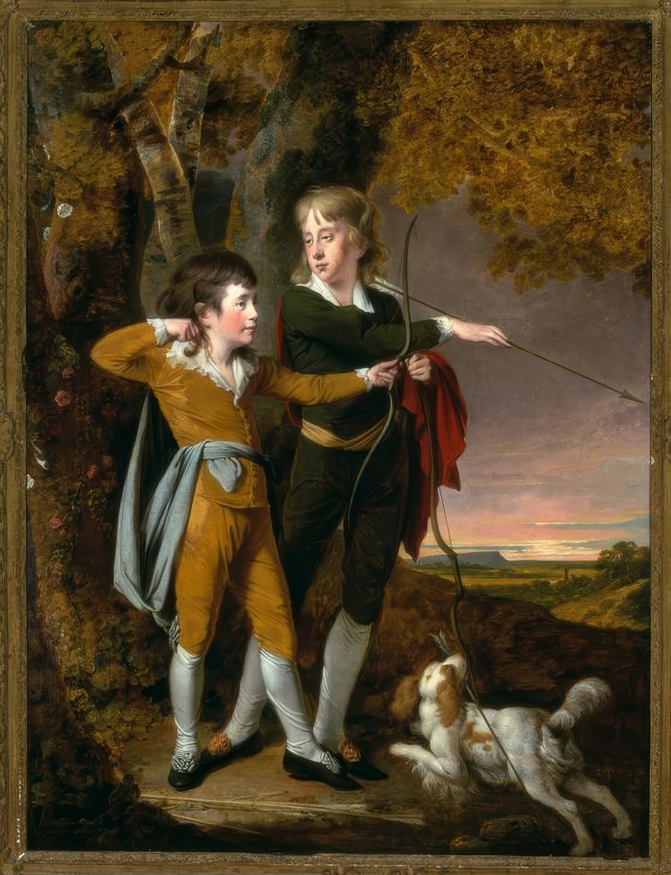 J. Wright z Derby, Lukostřelba chlapci / Malba od Joseph Wright of Derby