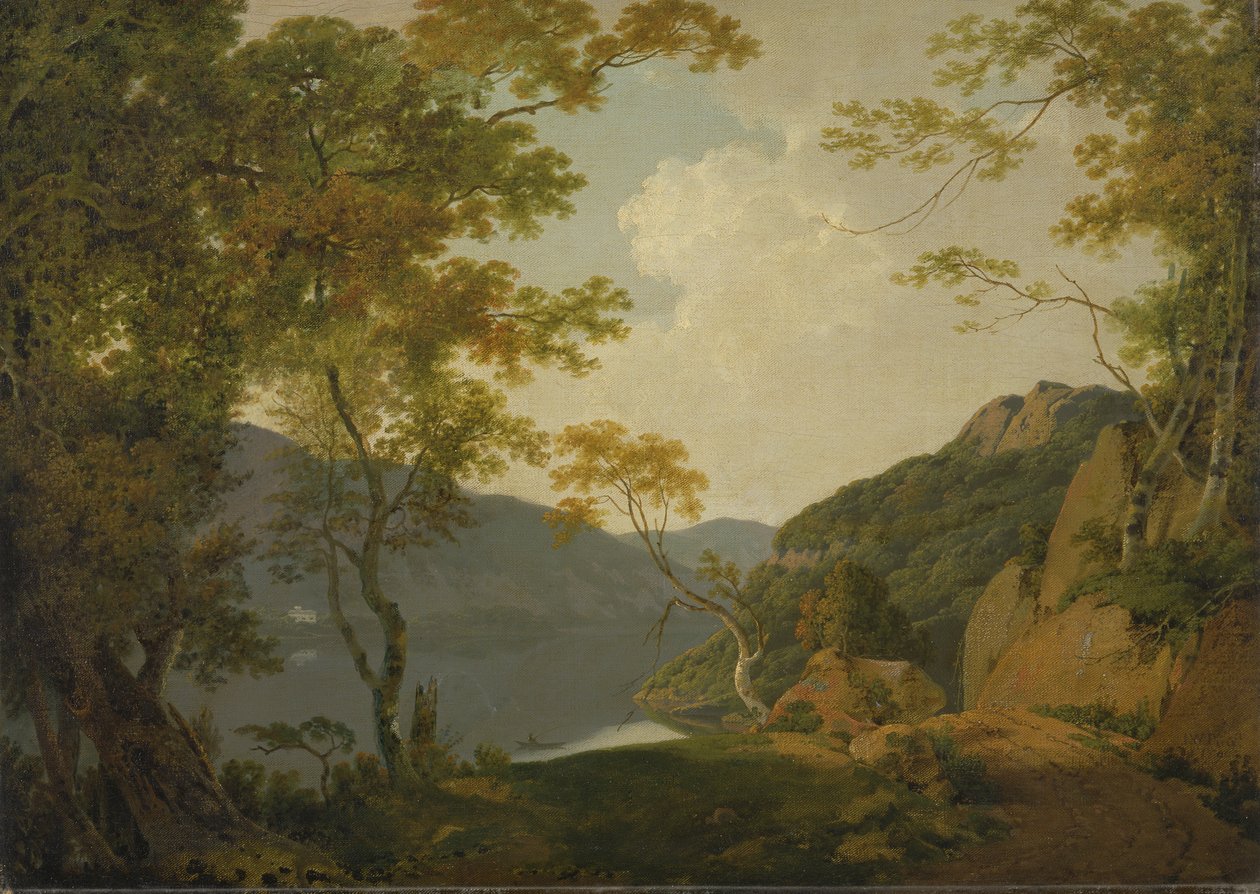 Jezerní scéna od Joseph Wright of Derby