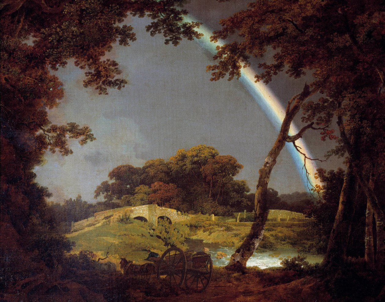 Krajina s duhovým obrazem od Josepha Wrighta z Derby (1734-1797) 1794 Derby, Derby museum od Joseph Wright of Derby