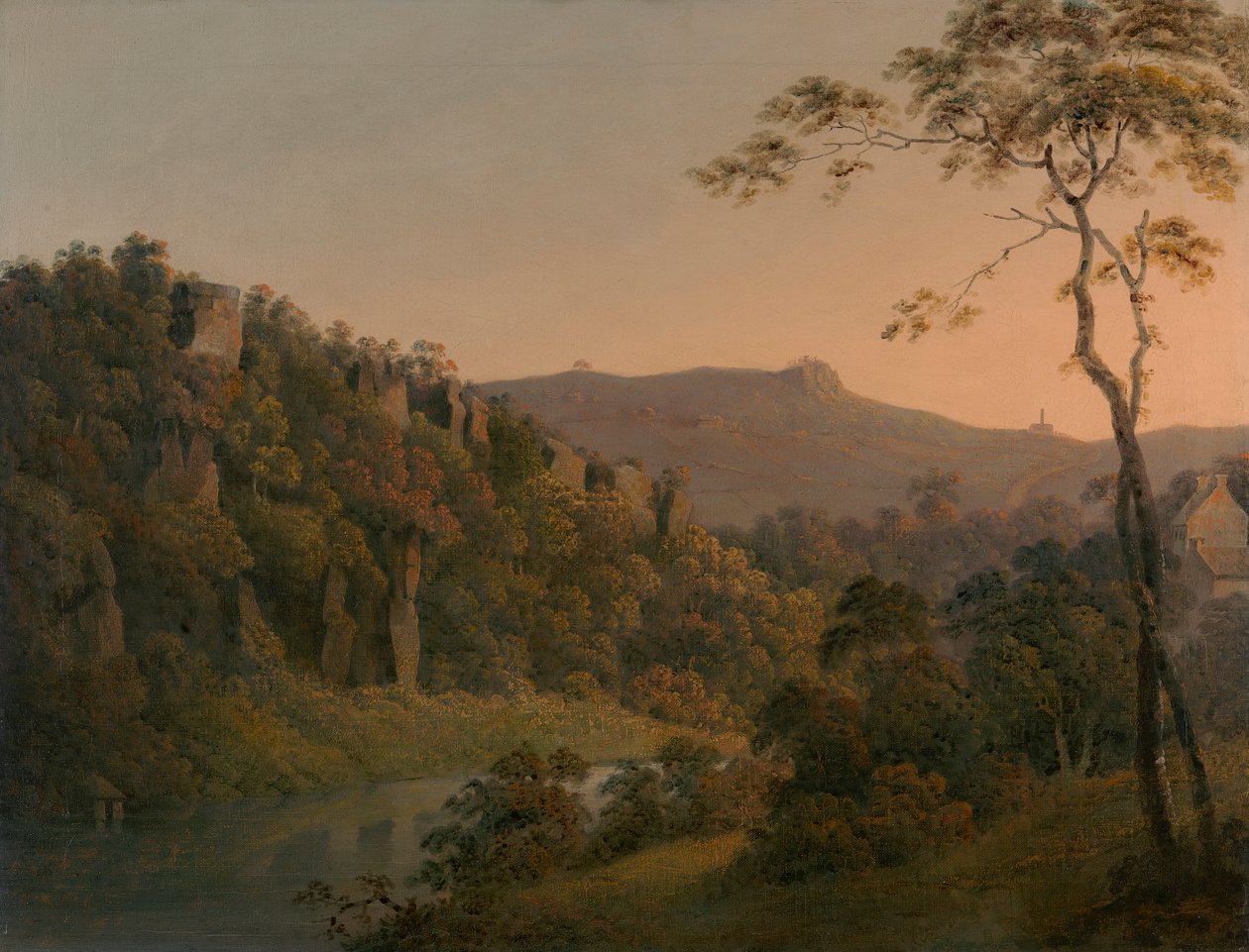 Matlock Dale, dívá se směrem k Black Rock Escarpment od Joseph Wright of Derby