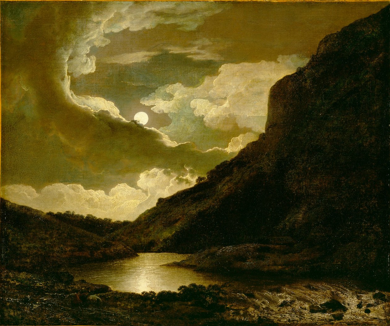 Matlock Tor za svitu měsíce od Joseph Wright of Derby