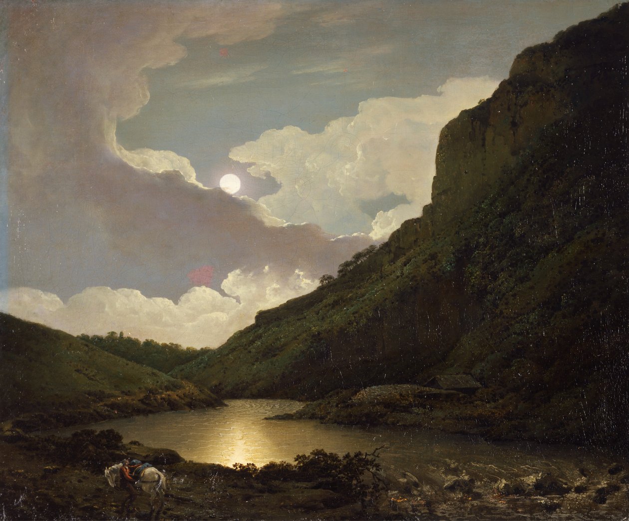 Matlock Tor za svitu měsíce od Joseph Wright of Derby