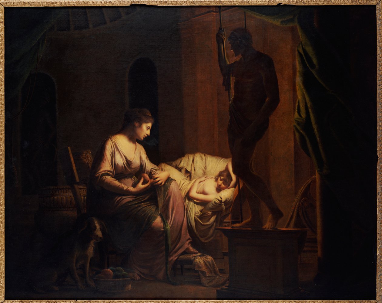 Penelope rozplétá svou síť od Joseph Wright of Derby