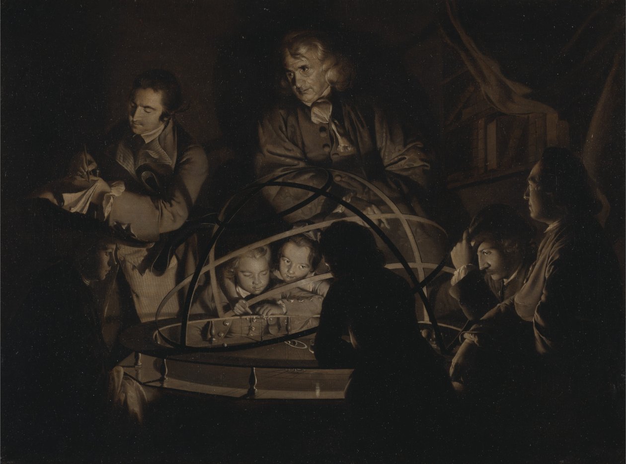 Filosof přednáší o orloji od Joseph Wright of Derby