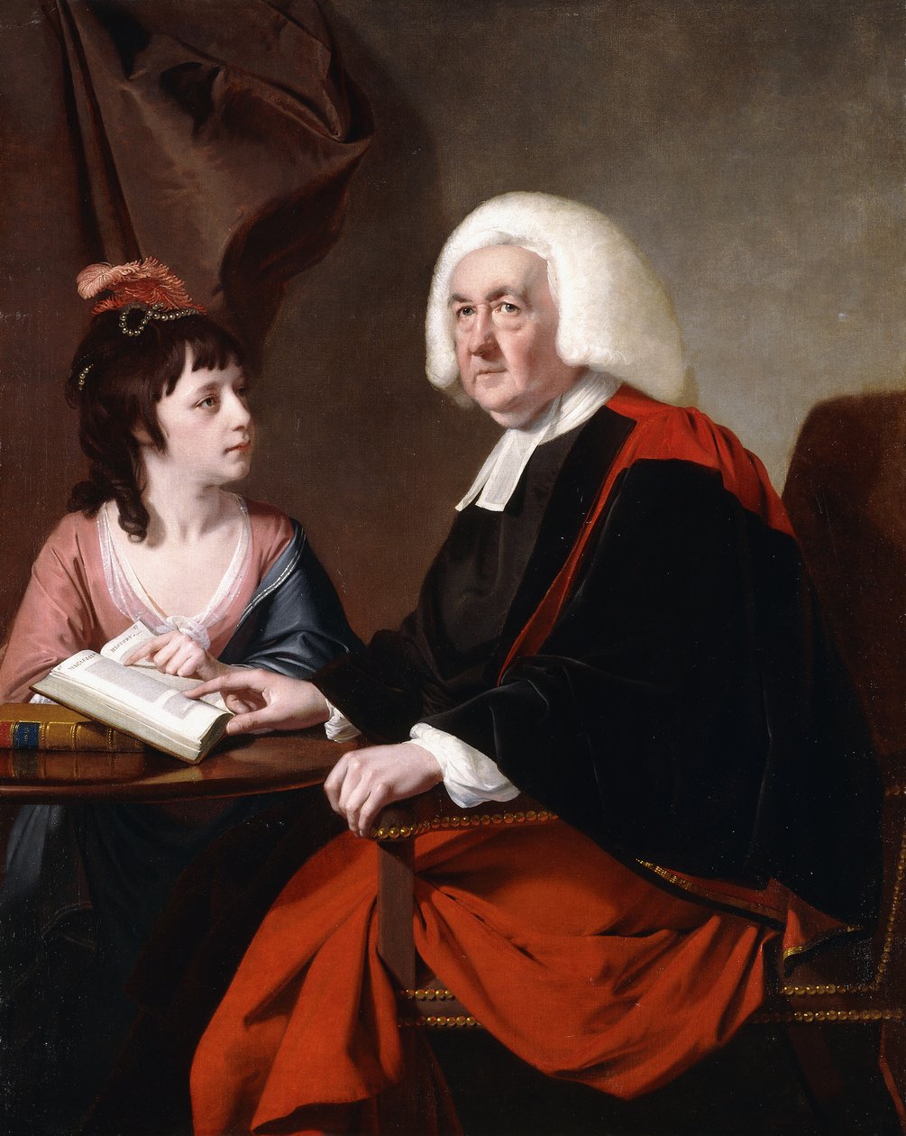 Portrét reverenda Thomase Wilsona D.D. a jeho adoptovaná dcera, slečna Catherine Mcauleyová, od Joseph Wright of Derby