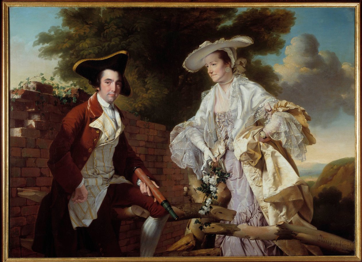 Portrét kartografa Petera Pereze Burdetta (1735-1793) a jeho ženy Hannah Obraz Joseph Wright Of Derby (1734-1797) 1765 Praha, Národní galerie od Joseph Wright of Derby