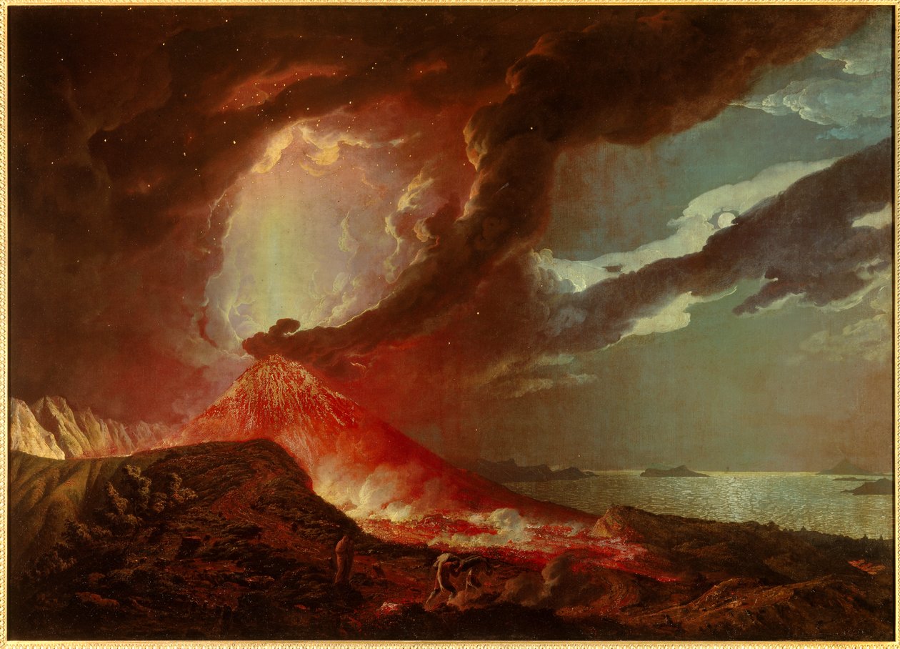 Erupce Vesuvu s ostrovy v Neapolském zálivu v roce 1776 Obraz Josepha Wrighta z Derby (1734-1797) 1776 Soukromá sbírka od Joseph Wright of Derby