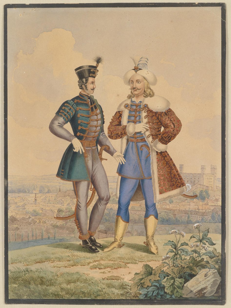 Husar a Osman před městem od Joseph Zahradniczek the Elder