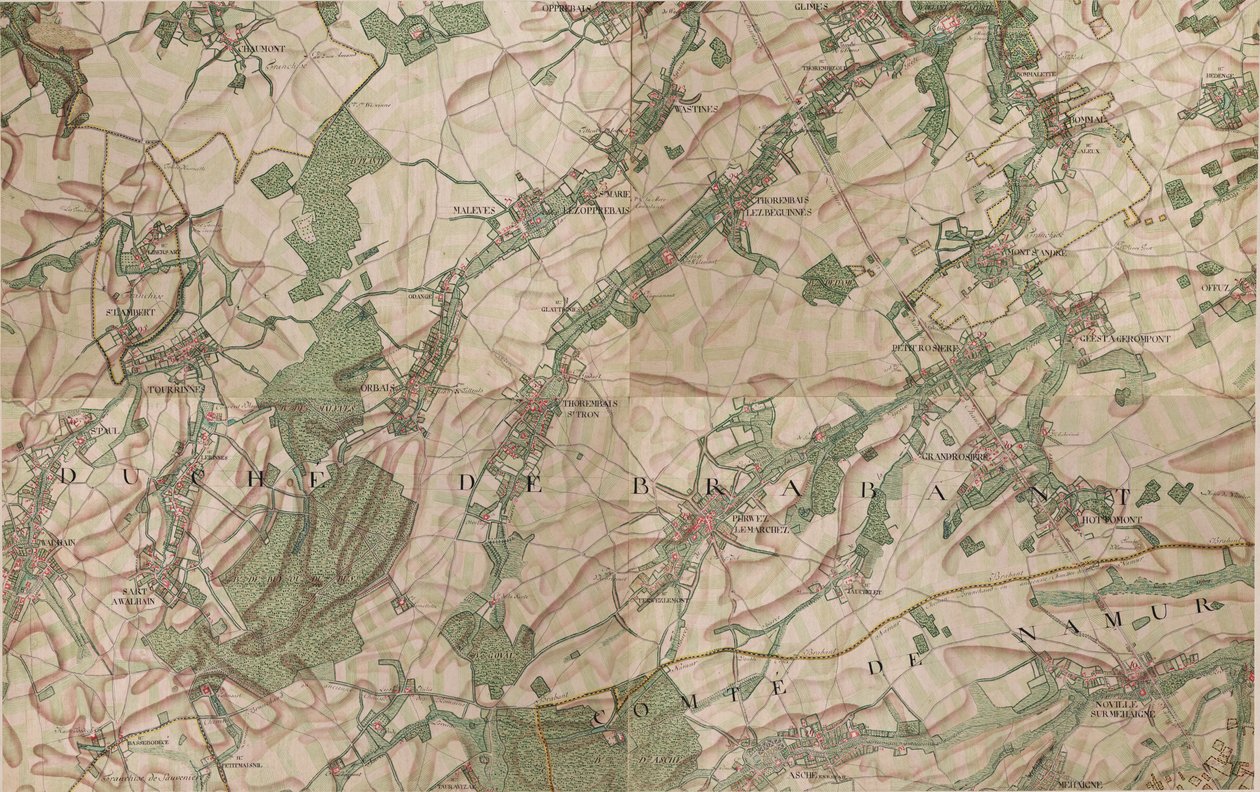 Mapa Perwez le Marchez - Perwez od Joseph de Ferraris