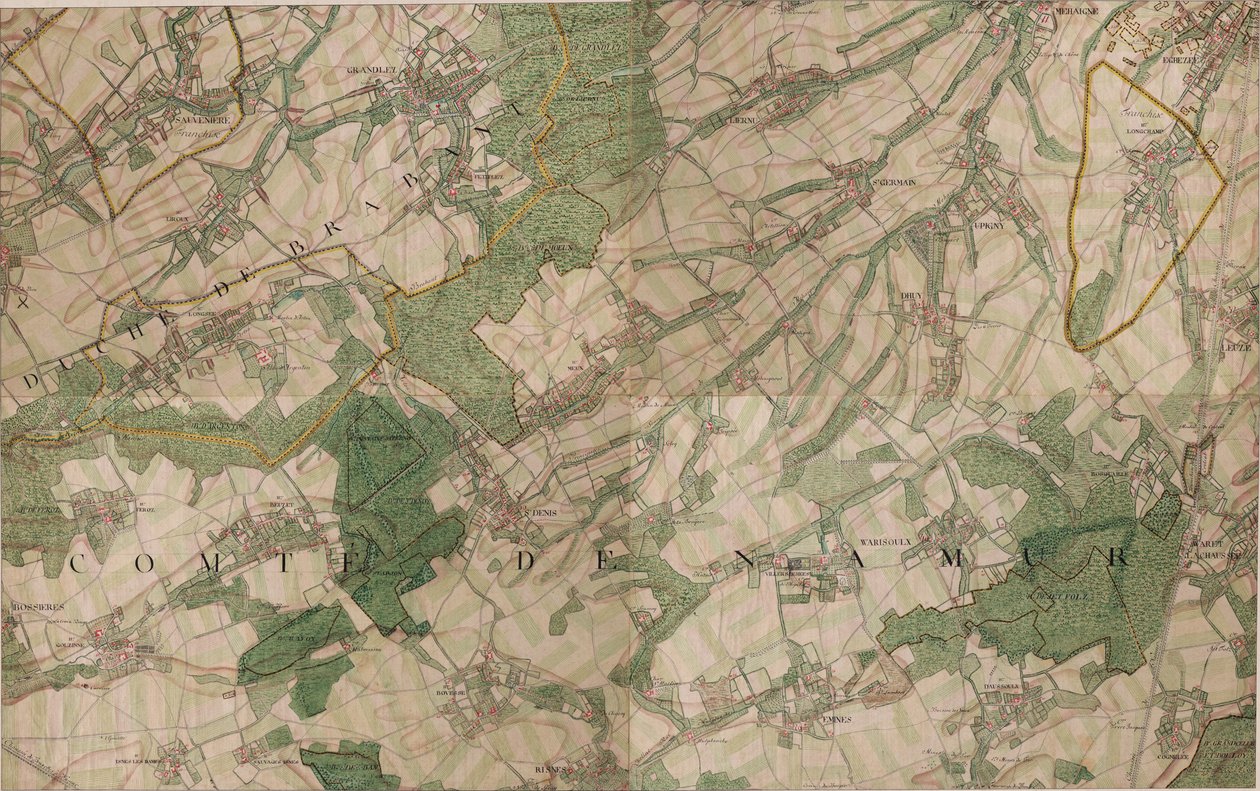 Mapa St. Denis - Saint -Denis od Joseph de Ferraris