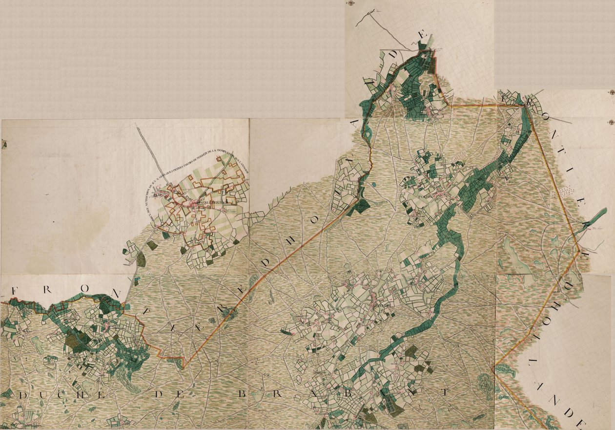 Mapa Welde - Weelde, Belgie od Josepha de Ferrarise (1726 – 1814) od Joseph de Ferraris