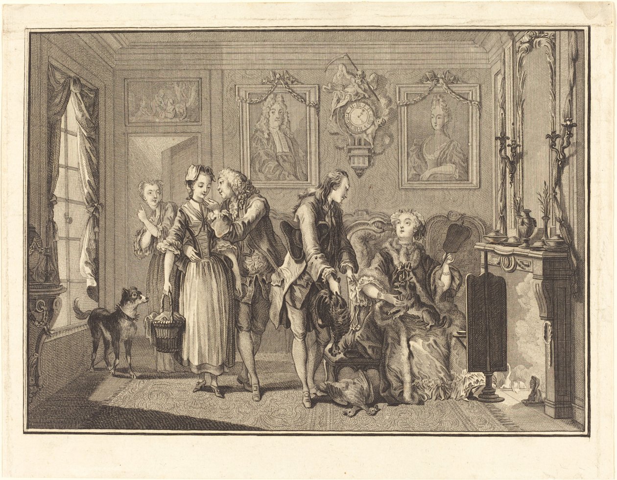 Krásná farmářka od Joseph de Longueil after Charles Eisen