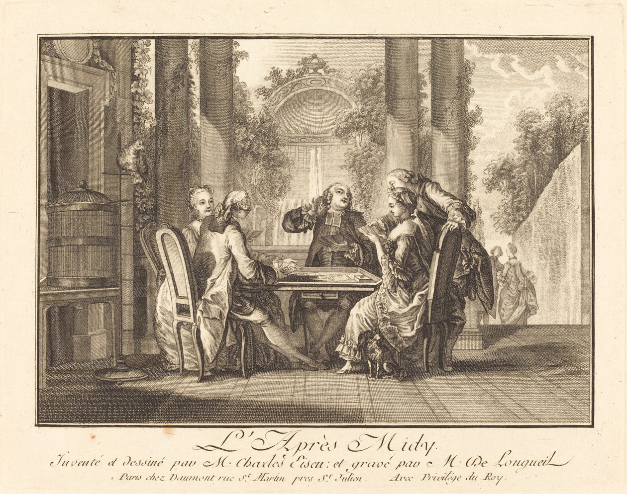 Odpoledne od Joseph de Longueil after Charles Eisen