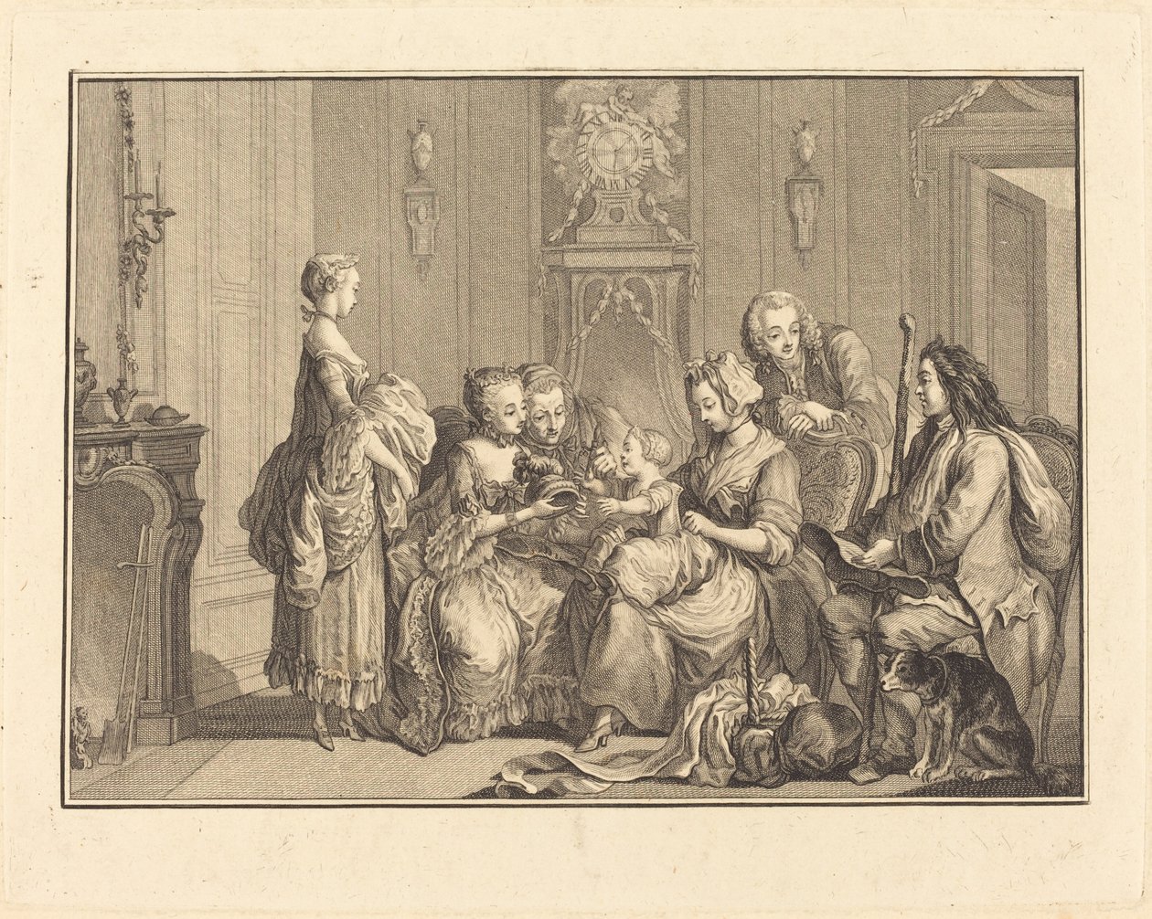 Krásná sestřička od Joseph de Longueil after Charles Eisen