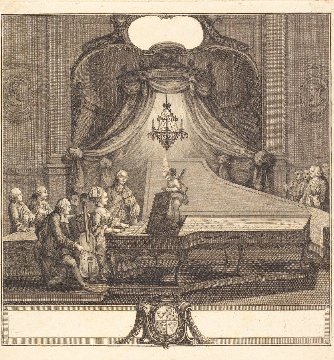 Mechanický koncert od Joseph de Longueil after Charles Eisen