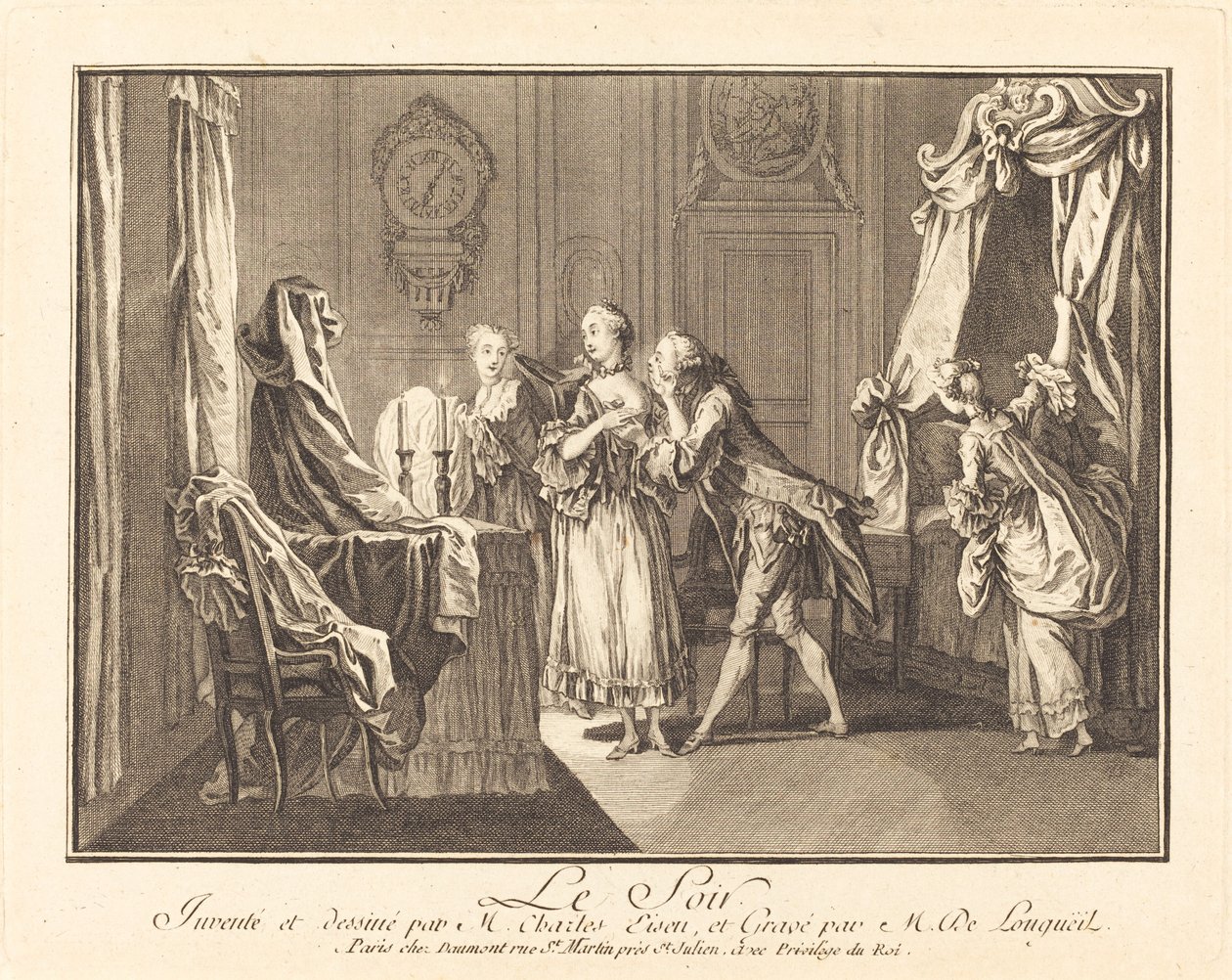 Večer od Joseph de Longueil after Charles Eisen