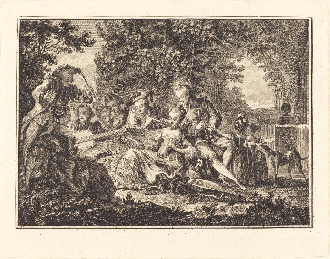 Venkovský koncert od Joseph de Longueil after Charles Eisen
