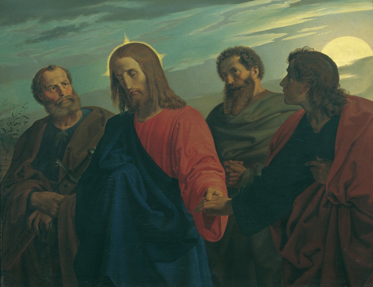 Kristovo rozloučení se svými učedníky (jít do Getseman) od Joseph von Fuhrich